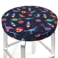 thumbnail image 3 of Vsdgher Space Dinosaur Print Stool Covers Round,Stretch Round Stool Covers Washable Stool Cushion Slipcover Elastic Chair Covers for 12-14 Inch Chair, 3 of 7