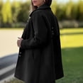 thumbnail image 4 of XPMWRP Women's Fleece Lapel Collared Trench Jacket Single Breasted Casual Solid Color Coat Fall Winter Warm Long Sleeve Jackets Black XXXXL, 4 of 8