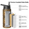 thumbnail image 2 of Leopard Print Insulated Stainless Steel Water Bottle with Straw & Cleaning Brush – 18 Oz | Leakproof, BPA-Free, 304 Stainless Steel, Wide Mouth, Travel Mug for Car, Gym, Office, 2 of 5