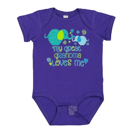 

Inktastic My Great Grandma Loves Me- Cute Elephants Gift Baby Boy or Baby Girl Bodysuit