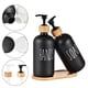 thumbnail image 2 of Juego de dispensadores de jabón de vidrio, estilo rústico, decorativos y prácticos, reutilizables, para fregaderos de cocina y baño, 500 ml (negro mate), 2 of 8