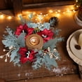 thumbnail image 5 of Christmas Candle Ring Garland, Holiday Table Centerpiece Decor, Artificial Eucalyptus Leaves Pine Cones Red Berries, Lightweight Durable Plastic Winter Decoration, 5 of 6