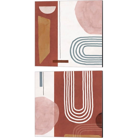Great Art Now Sierra Abstract A by Lisa Audit 2 Piece Canvas Art Set Each 14"W x 14"H
