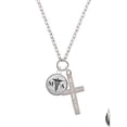 thumbnail image 2 of Delight Jewelry Silvertone Domed Black MA I Have Plans for You Engraved Cross Zoey Necklace, 28", 2 of 4