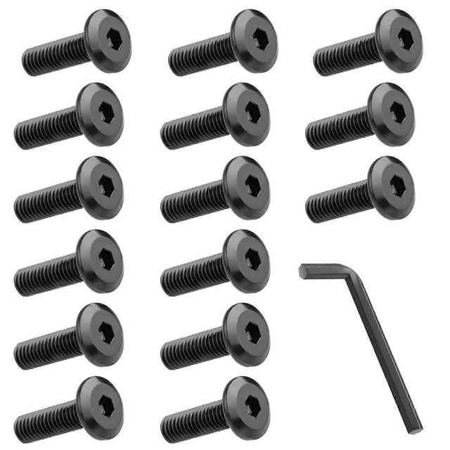 Vis à Tête Fraisée, 25 Pcs, Douille Hexagonale avec Clé Hexagonale, en A2 V2A, Filetage Hexagonal Complet