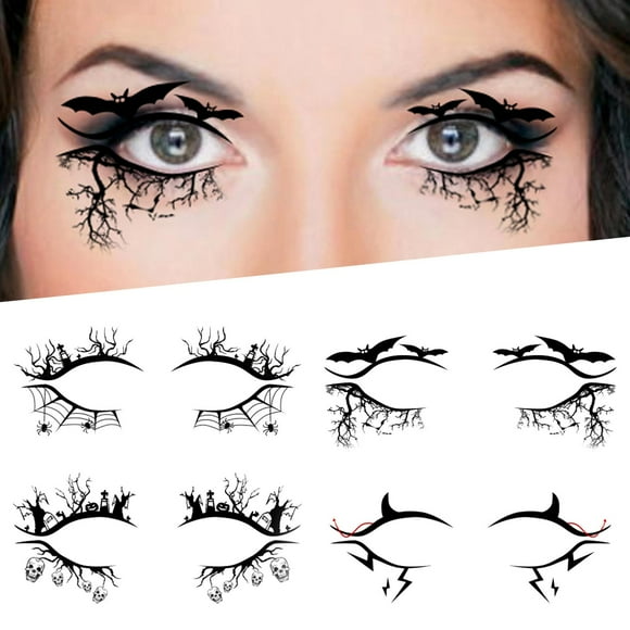 4 pares de delineador de ojos de Halloween shamjiam autoadhesivos