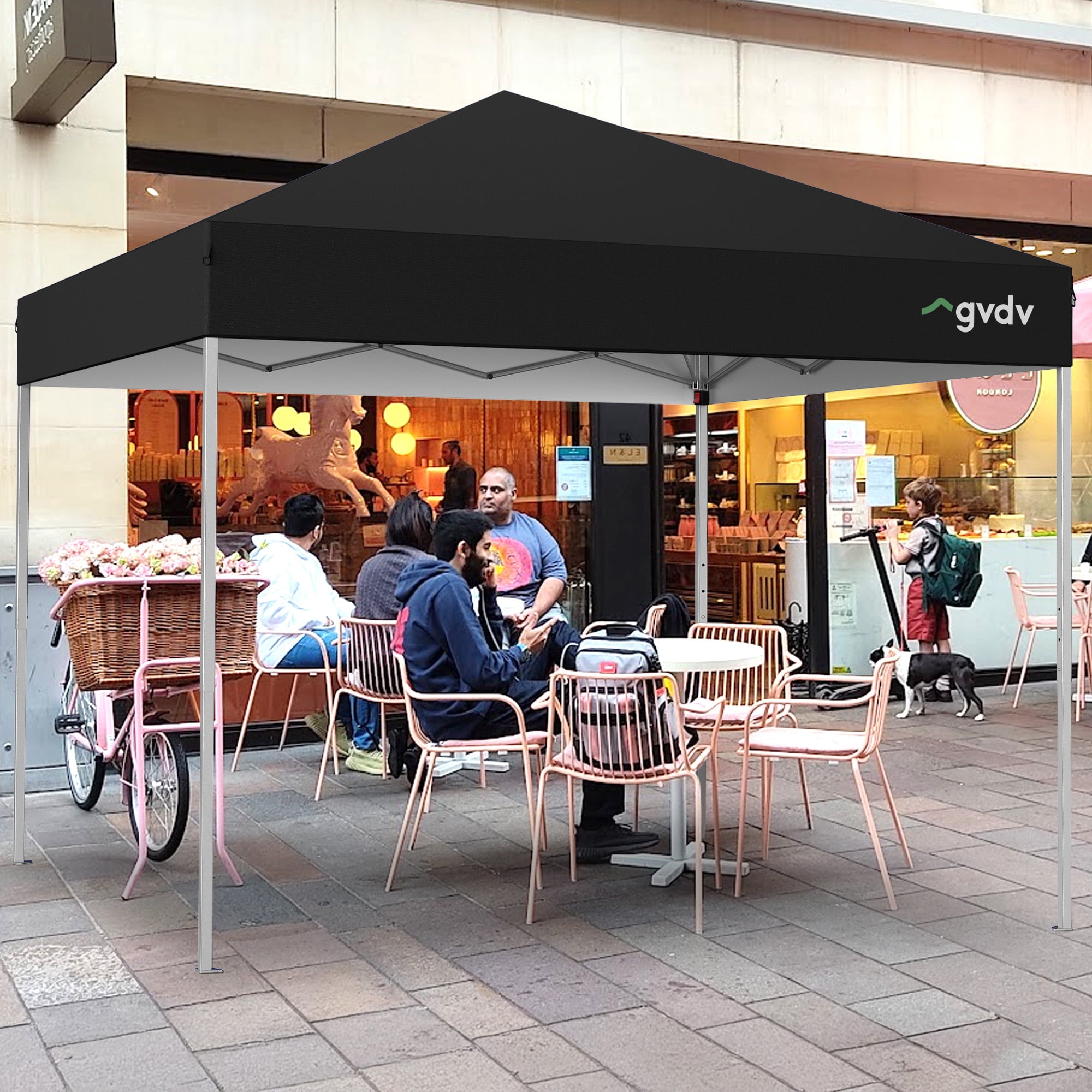 GVDV Outdoor Pop up Canopy 10'x10' Tent Camping Sun Shelter-Series Party Tent (Black)