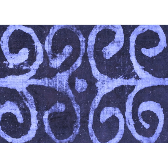 Ahgly Company Indoor Rectangle Abstract Blue Modern Area Rugs, 8' x 12'