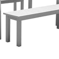 thumbnail image 4 of Benjara Felix 3 Piece Modern Dining Set, Crisp White Acacia Wood Frame, 6 Seater, 4 of 5