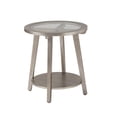 thumbnail image 6 of FOROUTIA Round End Table,2-Tier MDF Side Table with Glass Top & Shelf, 6 of 6