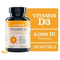 NatureWise Vitamin D3 2000IU - Organic Olive Oil - 200 Mini Softgels[200-Day Supply]