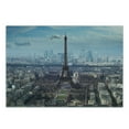 thumbnail image 3 of Eiffel Tower Cutting Board, Aerial View of Eiffel Tower Clear Day Boulevard Busy Town Park Skyscrape, Decorative Tempered Glass Cutting and Serving Board, Small Size, Pale Blue Brown, by Ambesonne, 3 of 5