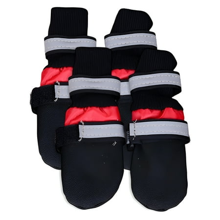 TELOLY 4Pcs Dog Shoes Lightweight Feel Dog Boots Trail Freedom Dog Rain Boots Red XL