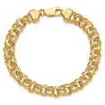 thumbnail image 4 of Diamond2Deal 14k Yellow Gold 7.5mm Solid Double Link Charm Bracelet for Women 8", 4 of 5