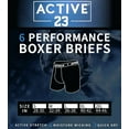 thumbnail image 6 of Active 23 Mens 6-Pack Performance Boxer Briefs, Cool Dry Fit Athletic Underwear, Moisture Wicking Support Boxers, Blue/Large, 6 of 6