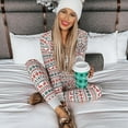 thumbnail image 5 of Matching Family Christmas Pajama Set Holiday Sleepwear Pjs Lounge Sets Long Sleeve Pullover and Printed Pants, 5 of 9
