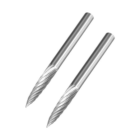 - Tungsten Carbide Single Cut Rotary Burrs Files Pointed Cone Shape with 1/8