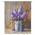 thumbnail image 2 of Lavender Sheer Curtains 108 Inches Extra Long, Spring Floral Purple Watercolor Vintage Light Filering Curtains, Privacy Drapes Simi Floor to Veiling Curtain for Living Room Large Window Treatment, 2 of 9