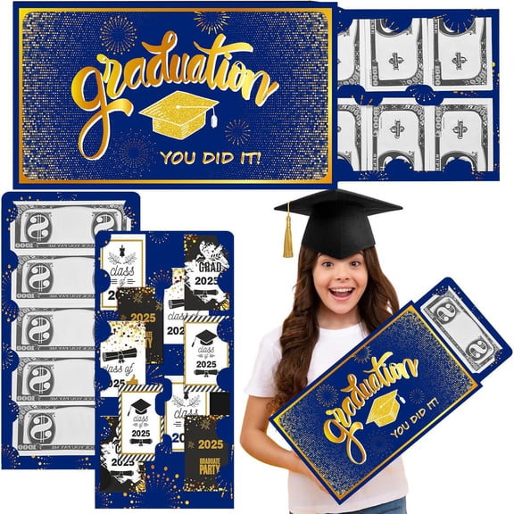 Huge Graduation Money Holder, Blue Graduation Gifts for Class of 2026, Surprise Money Card for College High School, Money Holder for Cash, Grad Party Supplies