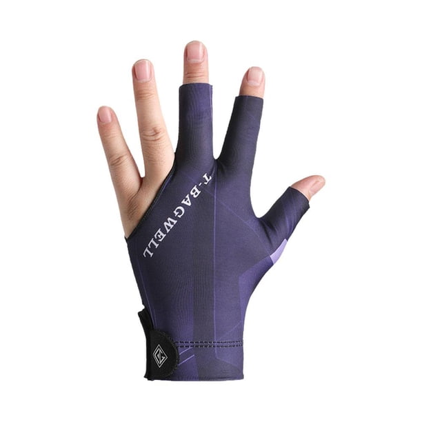 TQEHS Guantes de billar antideslizantes de tres dedos abiertos profesionales talla B0X6