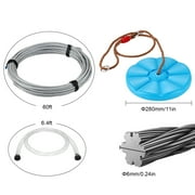 SKYSHALO 60 ft Up to 500 lb Zip Line Kit for Kids Adult Trolley Slackers Zipline