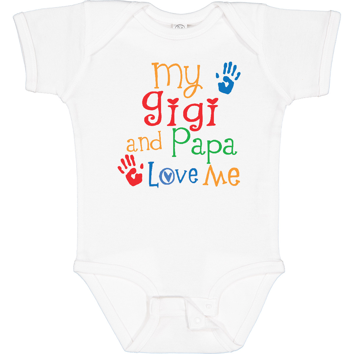 Inktastic Gigi and Papa Love Me Grandkids Boys or Girls Baby Bodysuit