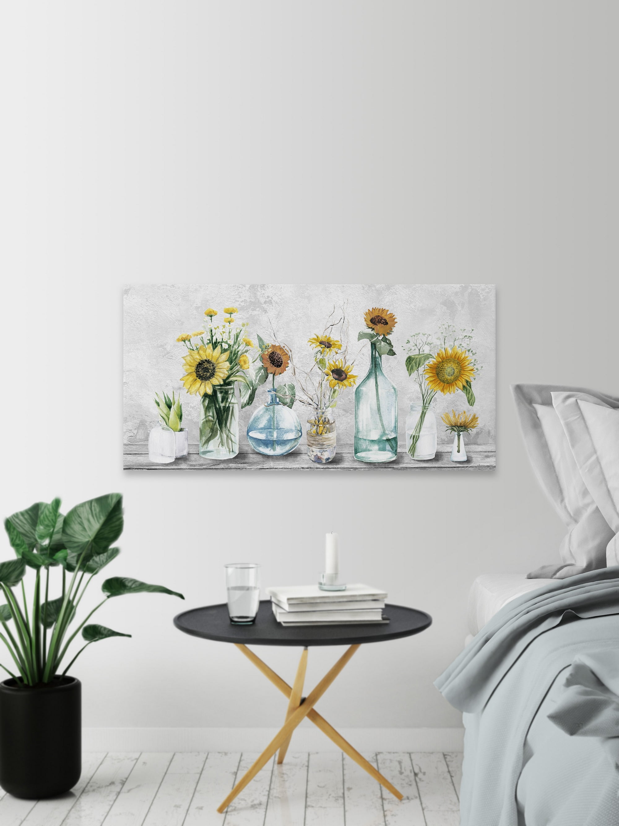 Marmont Hill Adorable Sunflowers Canvas Wall Art, 12" x 24"