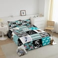 thumbnail image 3 of Horse Bedding,Western Farmhouse Horse Comforter Set Twin Bed,Boho Arrow Teal Zebra Stripe Comforter Women,Rose Flower Rustic Cowboy Quilt Duvet Sets 1 Pillowcases Black White, 3 of 7