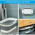 thumbnail image 5 of Collapsible Plastic Mop Bucket - 12L(3.17 Gal) Window Washing Bucket with Wheels Foldable Mop Buckets for House & Car Cleaning, 5 of 5