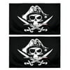 Hemoton 2pcs Halloween Decorative Flags Pirate Skull Festival Flag Creative Printed Bunting for Home Party