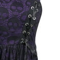 thumbnail image 4 of Women's Sleeveless Punk Dress Camisole Skull Lace Up Patchwork Spaghetti Strap Steampunk Halloween Goth Clothes, 4 of 5