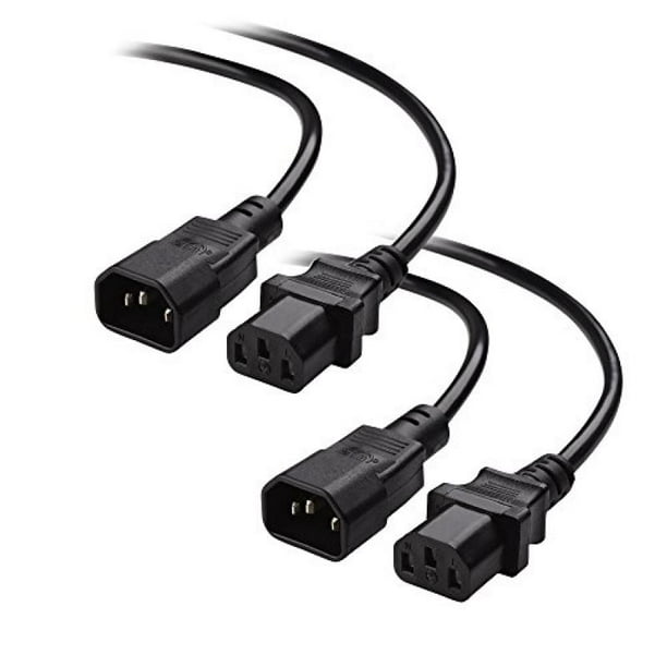 Cable Matters 2 Pack Computer To Pdu Power Extension Cord Iec C14 To Iec C13 15 Feet Walmart Com Walmart Com