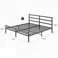 thumbnail image 4 of King Size Metal Platform Bed Frame with Headboard,Sturdy Construction,No Box Spring Needed,Black,Master Bedroom, 4 of 7