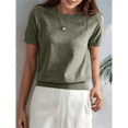 thumbnail image 4 of Suéter Holgado de Verano para Mujer, Suave, de Corta y Cuello Redondo, Estilo Informal, Conjuntos de Moda 2025 Verde XL, 4 of 7