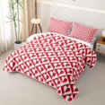thumbnail image 3 of Castle Fairy Retro Heart Check Twin Quilt Set 2 Pieces,Minimalism Love Motif Twin Coverlet Set,Red White,1 Bedspread and 1 Pillowcase, 3 of 7