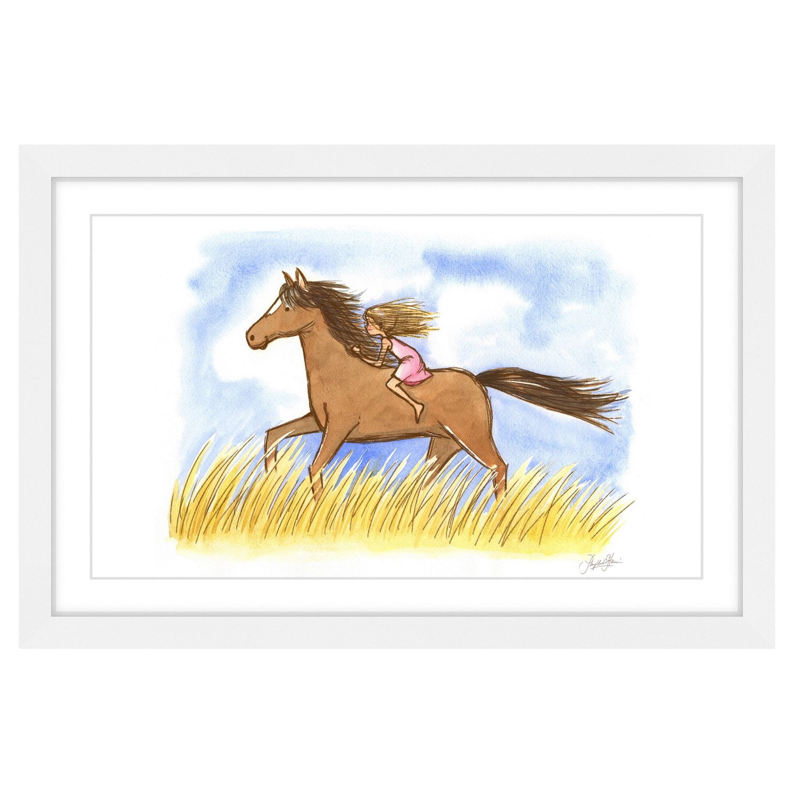 Marmont Hill - "Free as the Wind" by Phyllis Harris Framed Painting Art Print