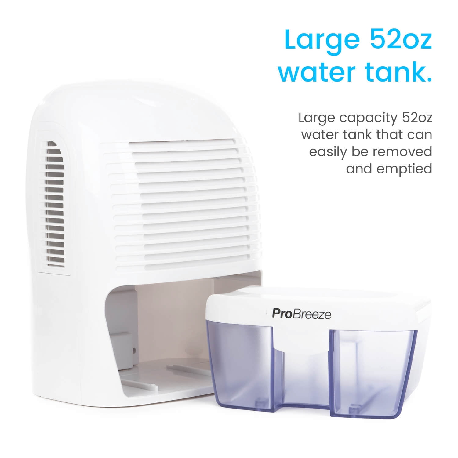 Pro Breeze Electric Dehumidifier - 3.2 Pint Capacity, 2200 Cubic Feet (250 Sq ft) Mini Dehumidifiers for Home