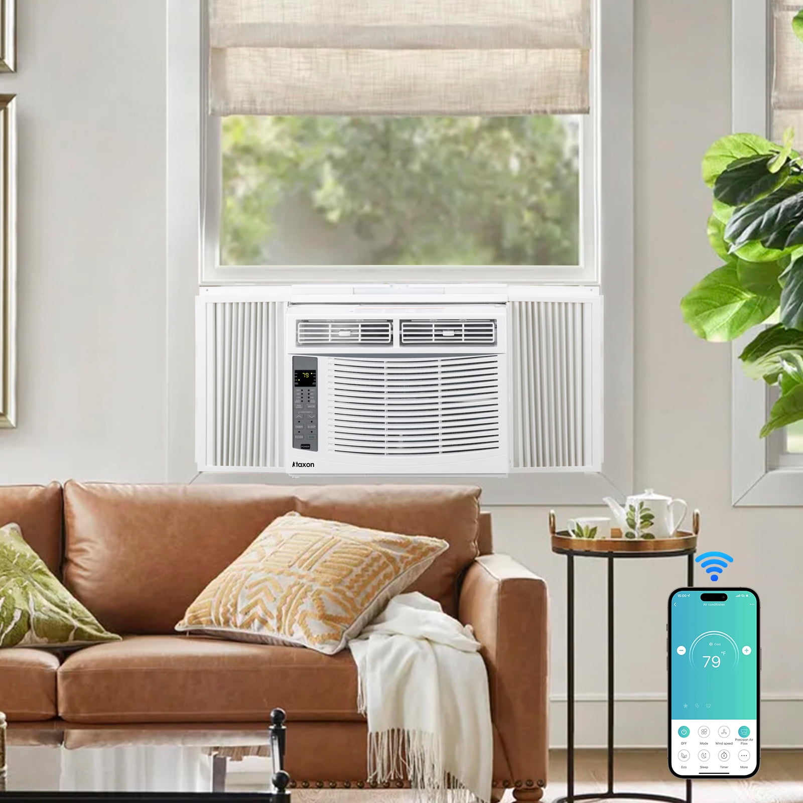 Ktaxon WiFi Wnabled 6000BTU Window Air Conditioner With Remote, White