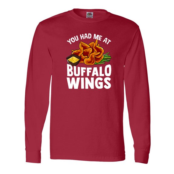 Inktastic Buffalo Wings Game Day Snack Long Sleeve T-Shirt