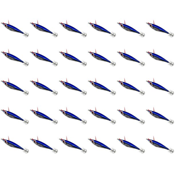 Señuelo Pesca Luminoso Anzuelos Calamar Anzuelo Artificial Cebos Jigging () Azul