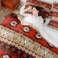 thumbnail image 4 of jejeloiu Rustic Farmhouse Cabin 7-Piece Twin Bedding Sets,Aztec Boho Geometric Bedding Comforter Set,Red Brown Sheet Sets For Girls Boys,Luxury Bedroom Decor Reversible, 4 of 8