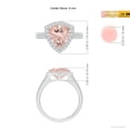 thumbnail image 5 of ANGARA Natural Trillion 1.9 ct Morganite Cocktail Halo Ring with Diamond Accents in 14K White Gold for Women | Birthday, Anniversary, Jewelry Gift for Women | Natural Morganite Ring, 5 of 12