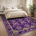 thumbnail image 3 of ODIKA 8'x10' Washable Area Rug Durable, Non-Slip Horror Bat Gothic Damask Motif Vintage Filigree Scroll Ornamental for Living Room, Under Sectional, Family, 3 of 7