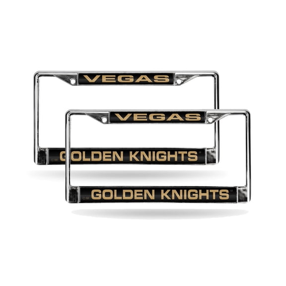 Las Vegas Hockey Golden Knight's Chrome Metal (Set of 2) Laser License Plate Frame