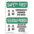 thumbnail image 1 of SignMission OS-SF-A-1218-L-10775 Premier Signe de Sécurité 12 x 18 Po - Douche d'Urgence Bain Oculaire Bilingue, 1 of 1