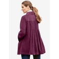 thumbnail image 3 of Woman Within Plus Size Pleat-Back Corduroy Jacket Long Oversized Barn Coat, 3 of 6
