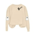 thumbnail image 4 of Jsaierl Womens Halloween Sweatshirts Spooky Pumpkin Ghost Graphic Sweatshirt Soft Crewneck T-shirt Long Sleeve Holiday Pullover Tops Halloween Party Supplies, 4 of 8