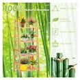 thumbnail image 6 of Bamboo Plant Rack 4-Tier with Guardrails - Stable Ladder Shelf for Living Room, Kitchen, Books, Plants - Space Saving Display Shelves, 6 of 9