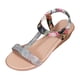 thumbnail image 1 of Bmisegm Women's Summer Fashion Solid Color Rhinestone Wedge Sandals Open Toe Elastic Outdoor Sandals Sandals Women Summer Black 7.5, 1 of 8