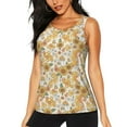 thumbnail image 2 of Picia Retro 70s 60s Flower Pattern Women's Workout Tank Top,Breathable Activewear,Slim Fit Athletic Top,Versatile Workout Moisture-wicking top-, 2 of 9